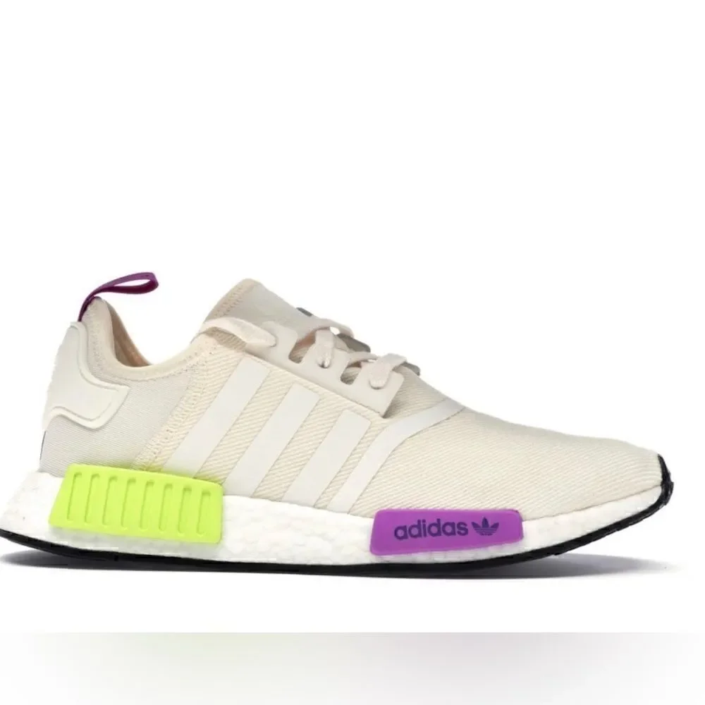 Adidas NMD R1 Chalk White Semi Solar Yellow EUC